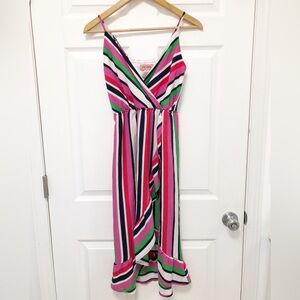 Mia Chica Multicolor Stripe V-Neck Dress size M